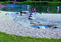 Geklärtes Wasser kommt aus Sprudelsteinen
